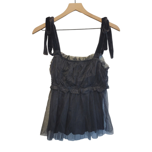 Anthropologie Sunday in Brooklyn Black Velvet Tulle Tank - New Medium - Picture 5 of 7